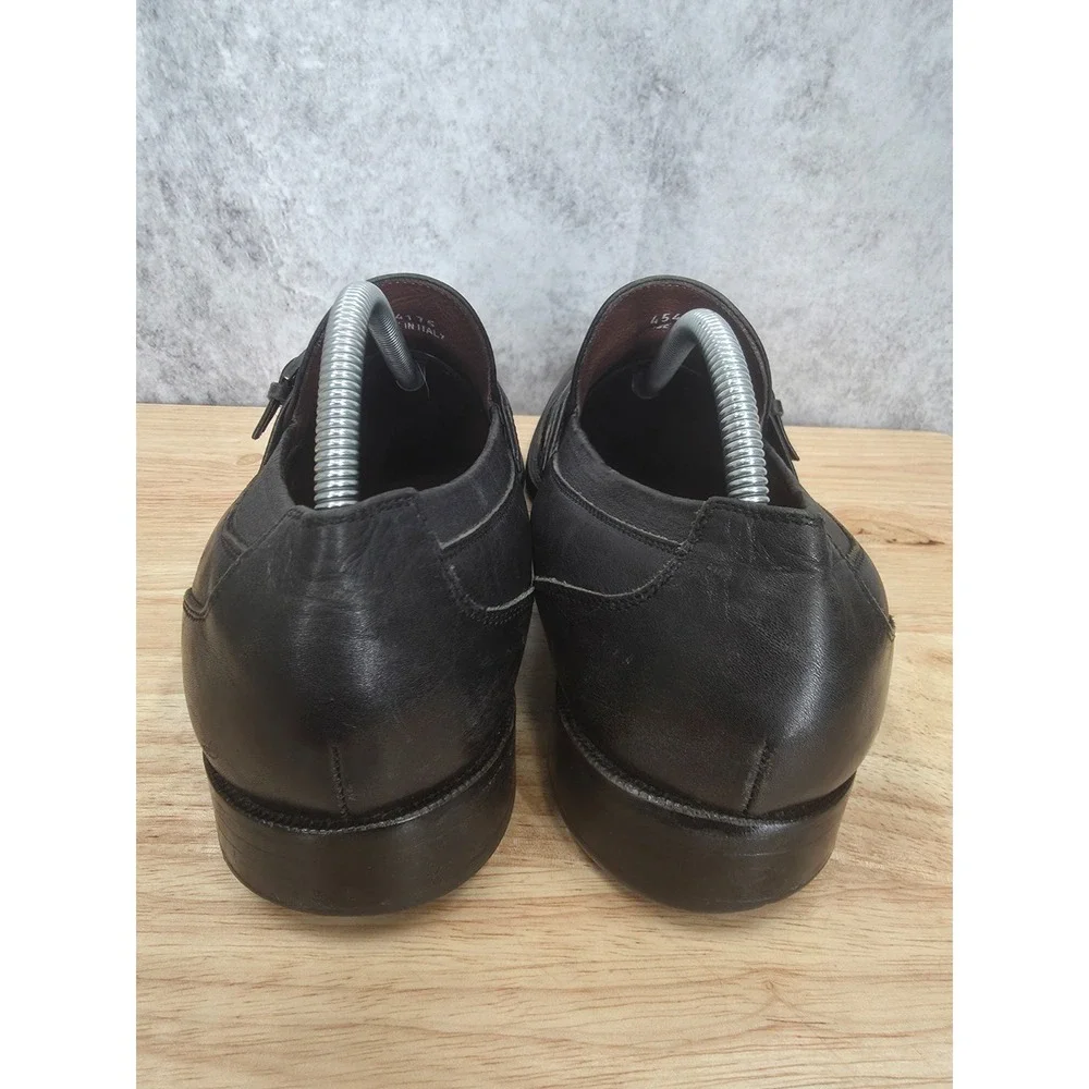 E. T Wright Loafers Mens 10.5 D Black Leather Monk Strap Italy Dress Shoe